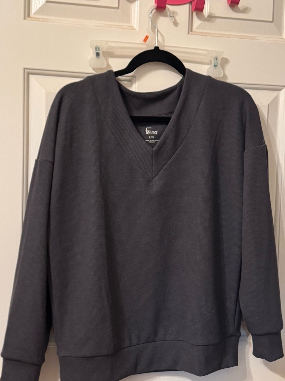 Felina Women's V-Neck Sweater - Charcoal